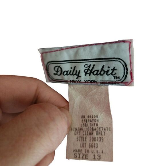 Vintage 80s Mini Skirt Womens Size 13 Pink Linen Blend Barbie - Picture 5 of 5